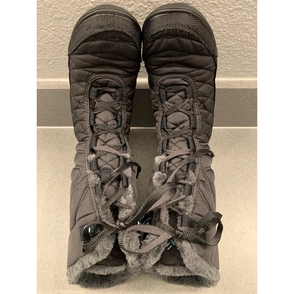 Columbia Minx Mid III Waterpoof Omni-Heat Winter Boots Black Girls Youth Size 4‎